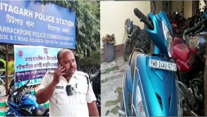 কর্তব্যরত ট্রাফিক সার্জেন্টকে ধাক্কা দেওয়া ও গালিগালাজ করায় আটক স্কুটি চালক ও আরোহী