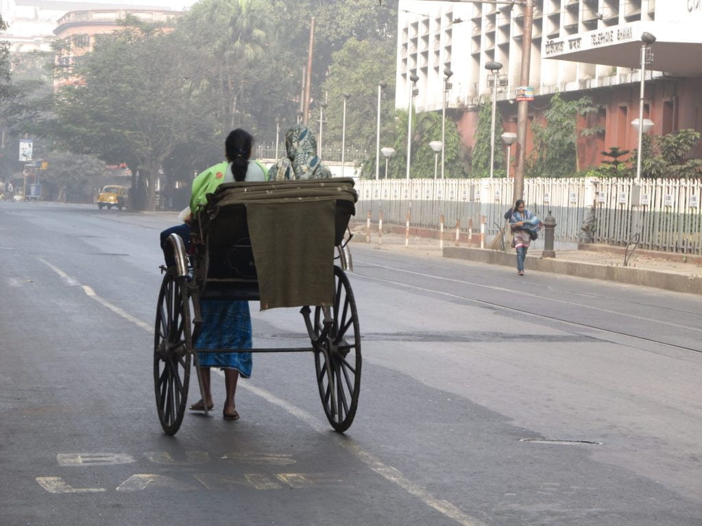 hand pulled rickshaw