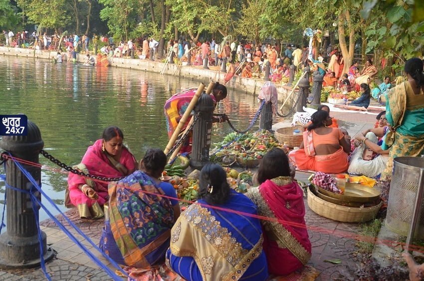 Chhath Puja in rabindra sarobar