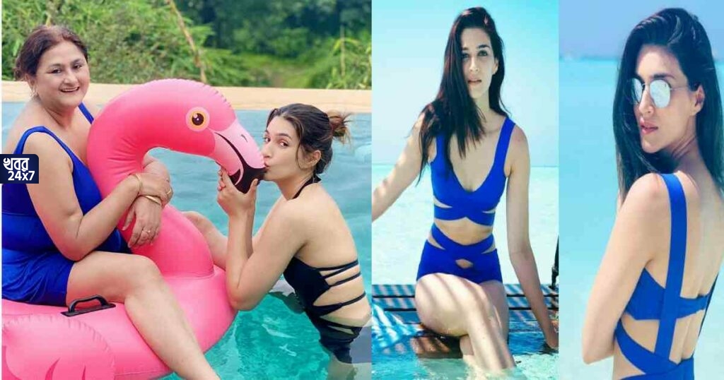 সুইমিং পুলে মায়ের সঙ্গে জলকেলিতে ব্যস্ত কৃতি, ছবি দেখে আপ্লুত নেটদুনিয়া Photo of Kriti Sanon’s mother’s birthday went viral