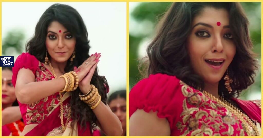 ‘গেন্দা ফুল’-এর জাদুতে সাদা লাল শাড়িতে নেট দুনিয়ায় ঝড় তুললেন উত্তম কুমারের হবু নাতবউ audience praised Debleena Kumar for her splendid dance in genda fool