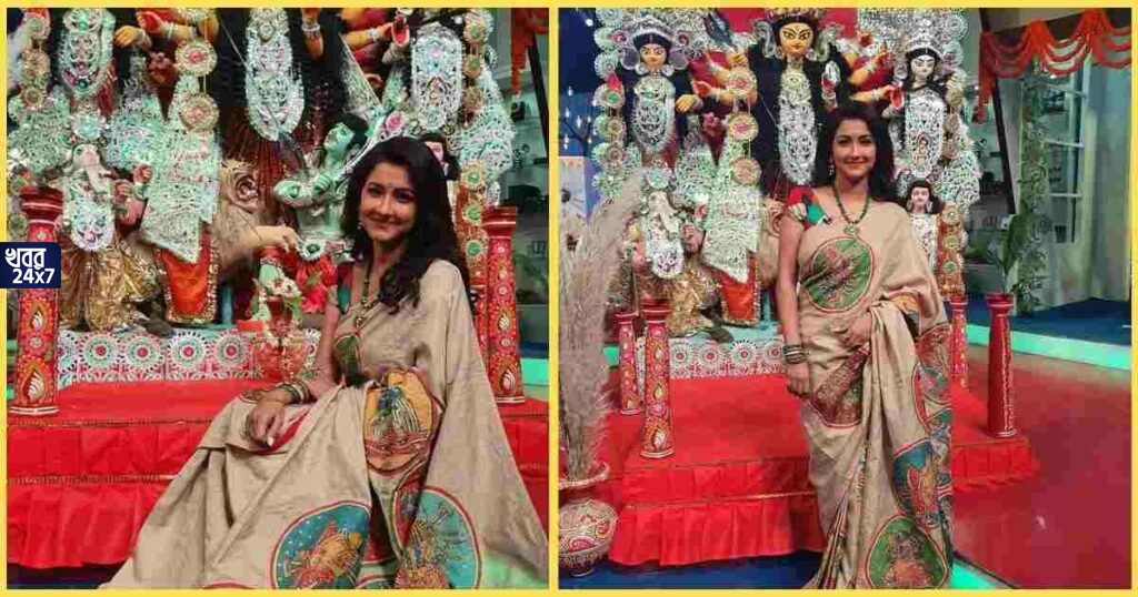Rachna Bandyopadhyay is celebrating Durgapujo shared the photo herself