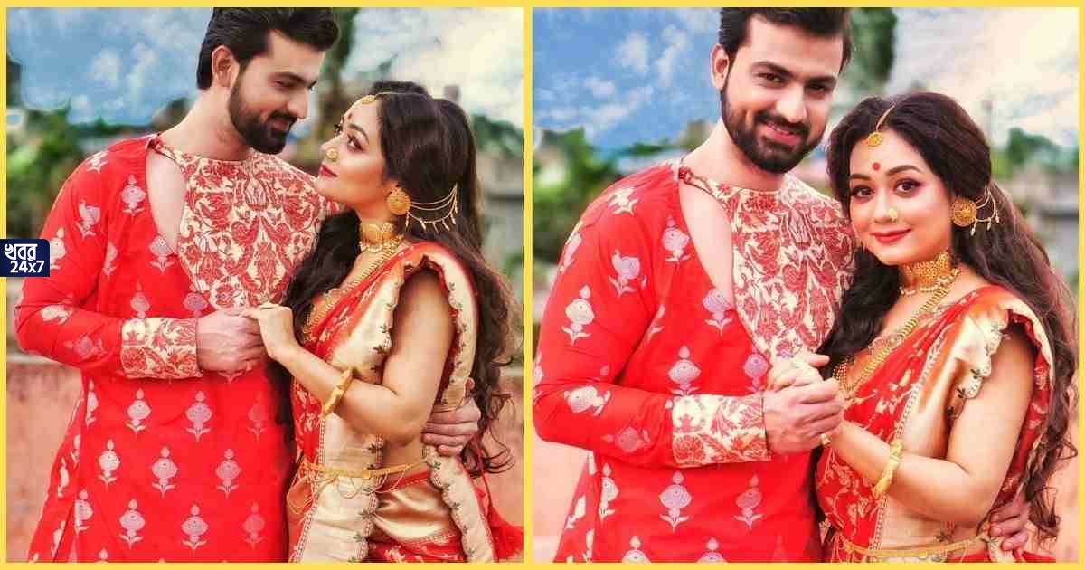 Rudrajit Pramita seen romancing in twinning red attire photo got viral