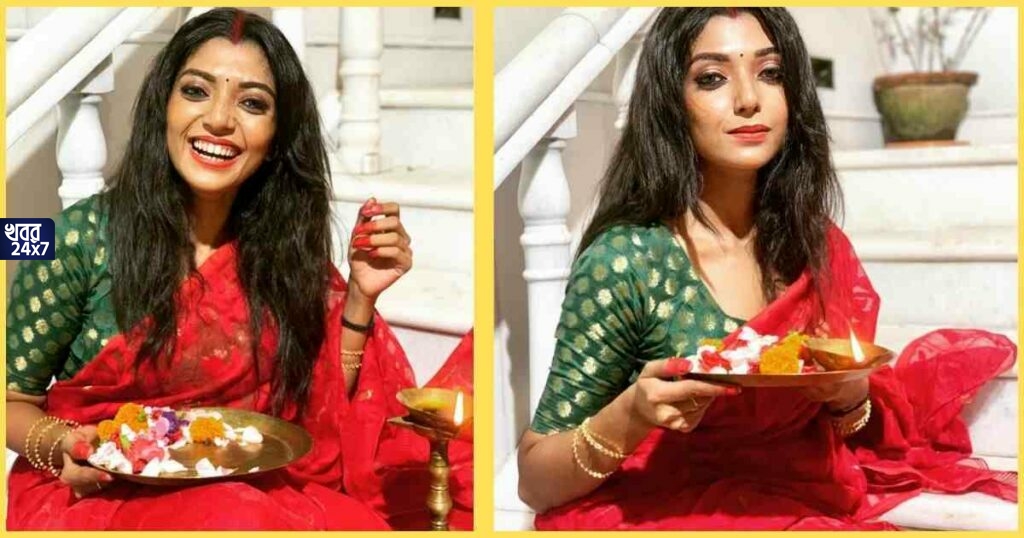 Deblina Kumar posted a photo in Bengali traditional look photo got viral