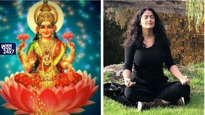 লক্ষ্মীদেবীর আরাধনায় হলিউড অভিনেত্রী সালমা হায়েক, নিজের অন্তর-আত্মার খোঁজ পেতেই লক্ষ্মীদেবীর উপাসনা