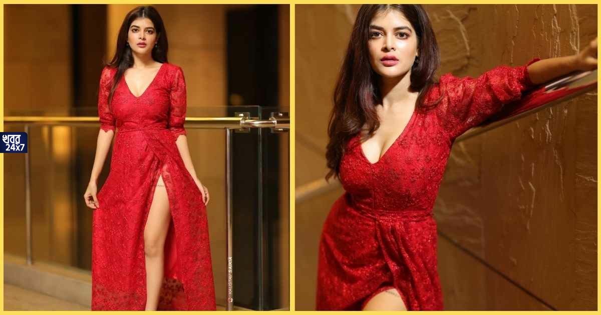 Madhumita’s hidden tattoo is visible in her new photo with high thigh slit red dress