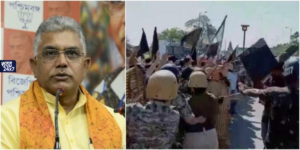আলিপুরদুয়ারে আক্রান্ত দিলীপ ঘোষের কনভয়, চলল হামলা, পড়তে হল পুলিশি বাধার মুখেও