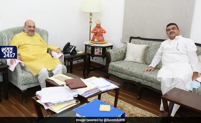 বাংলার জন্য আশীর্বাদ চেয়েছি! অমিত শাহ'র সঙ্গে বৈঠক শেষে টুইট শুভেন্দু'র!