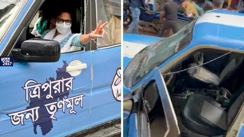 ত্রিপুরায় জনসংযোগ করতে গিয়ে আক্রান্ত তৃণমূল সাংসদ সুস্মিতা দেব, গাড়িতে ভাঙচুর, ছিনতাই ব্যাগ-মোবাইল