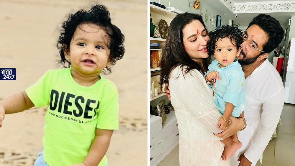 মা ও বাবার প্রেম দেখে ছোট্ট ইউভান হয়ে গেল বড়! মা-বাবার সঙ্গে জলে নামবেই, বায়না জুড়ল খুদে