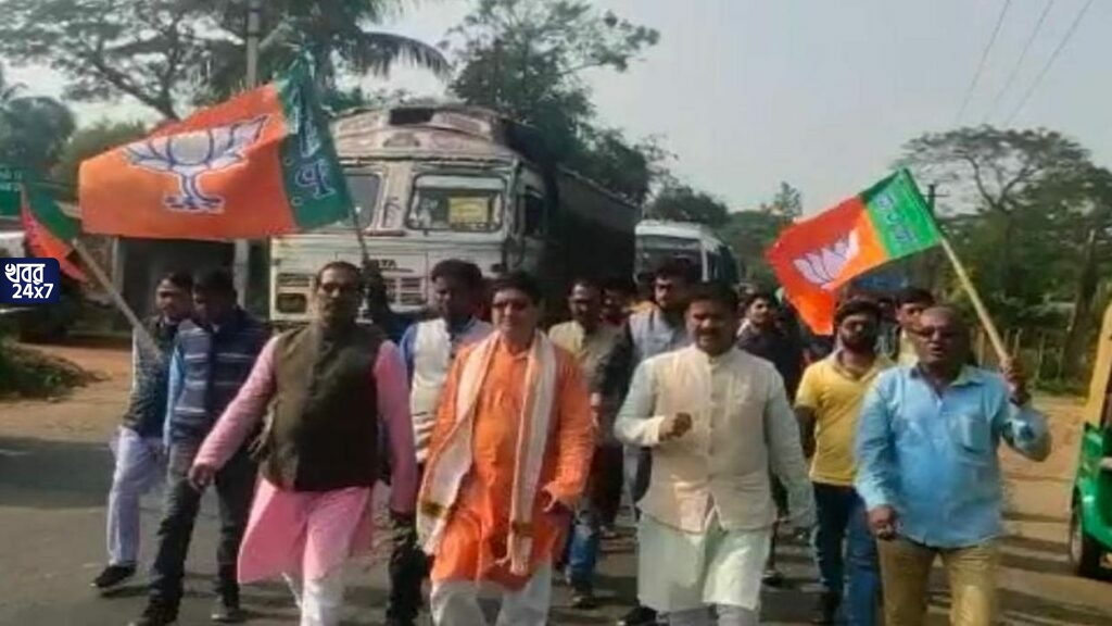 রাজ্য সদর দফতর থেকে ফের বিক্ষোভ মিছিল বিজেপির, দাবী পুরভোট বাতিলের