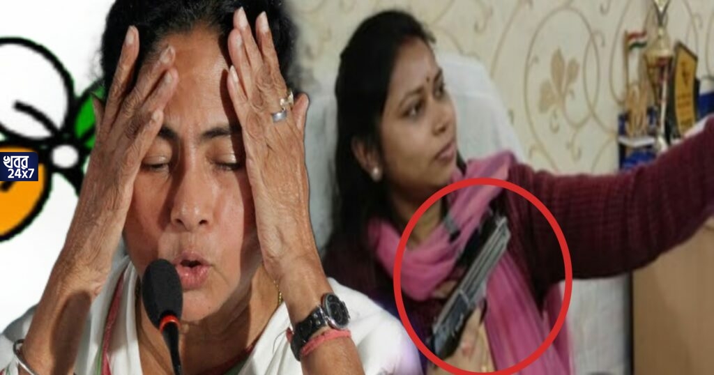 নিজের দফতরেই বন্দুক হাতে ছবি তৃণমূল পঞ্চায়েত সভাপতির, মমতার মালদা সফরের মধ্যেই এই ছবিকে ঘিরে ব্যাপক শোরগোল নিজের দফতরেই বন্দুক হাতে ছবি তৃণমূল পঞ্চায়েত সভাপতির, মমতার মালদা সফরের মধ্যেই এই ছবিকে ঘিরে ব্যাপক শোরগোল