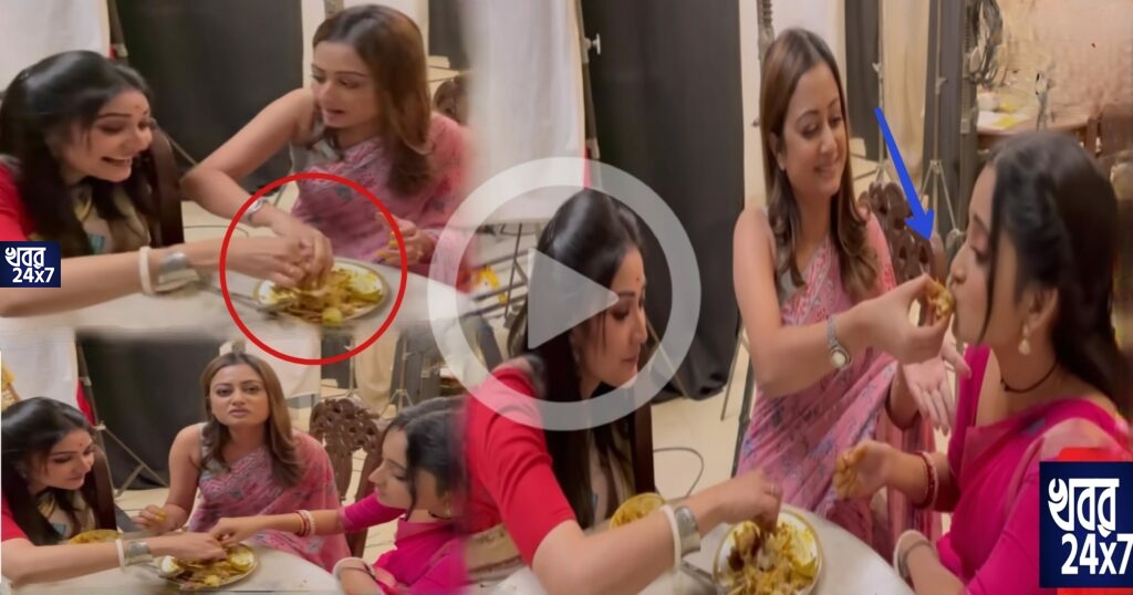 একই থালা থেকে খাবার ভাগ করে খাচ্ছে মিঠাই ও তোর্সা, পর্দার শত্রুদের মিলমিশ দেখে অবাক নেটিজেনরা