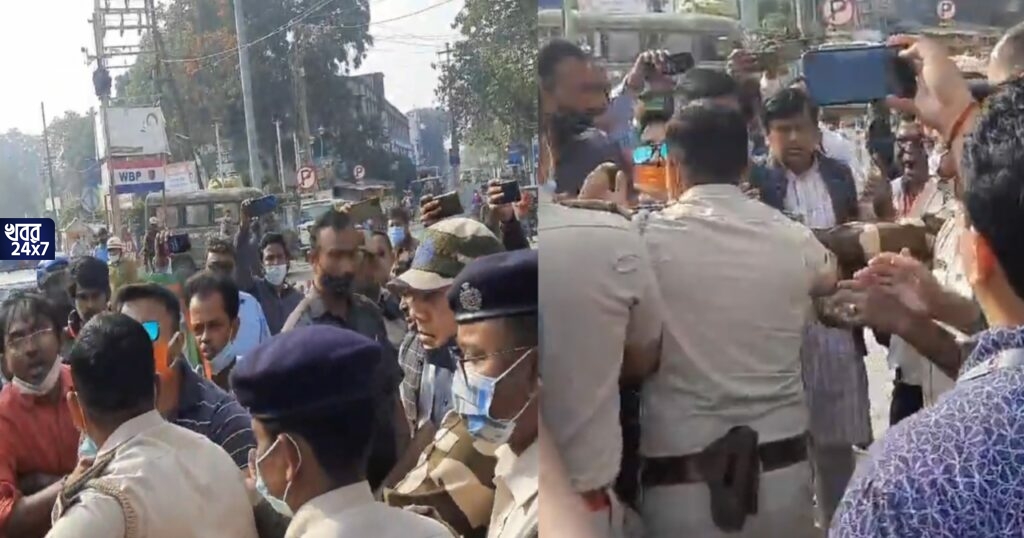 বিজেপির রাজ্য সভাপতি সুকান্ত মজুমদারের গায়ে হাত দেওয়ার অভিযোগ রাজ্য পুলিশের বিরুদ্ধে, অগ্নিগর্ভ বালুরঘাট
