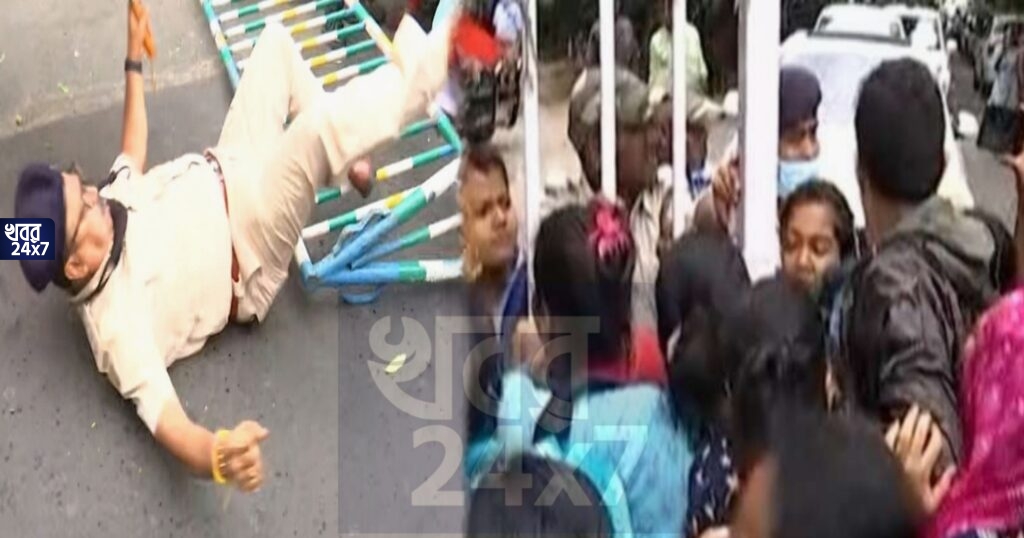 ‘চাকরি চাই’, নার্স নিয়োগে বেনিয়মের অভিযোগ, স্বাস্থ্যভবনের সামনে বিক্ষোভ নার্সদের, পুলিশি ব্যারিকেড টপকে ভেতরে ঢুকলেন আন্দোলনকারীরা, ধুন্ধুমার কাণ্ড