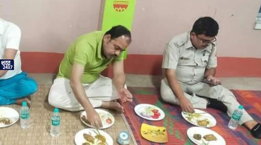 তৃণমূল কর্মীর বাড়িতে তৃণমূল বিধায়কের পাশে বসে আয়েশ করে নৈশভোজ পুলিশ কর্তার, ভাইরাল ছবিকে ঘিরে বিতর্ক, উঠল পুলিশের ভূমিকা নিয়ে প্রশ্ন