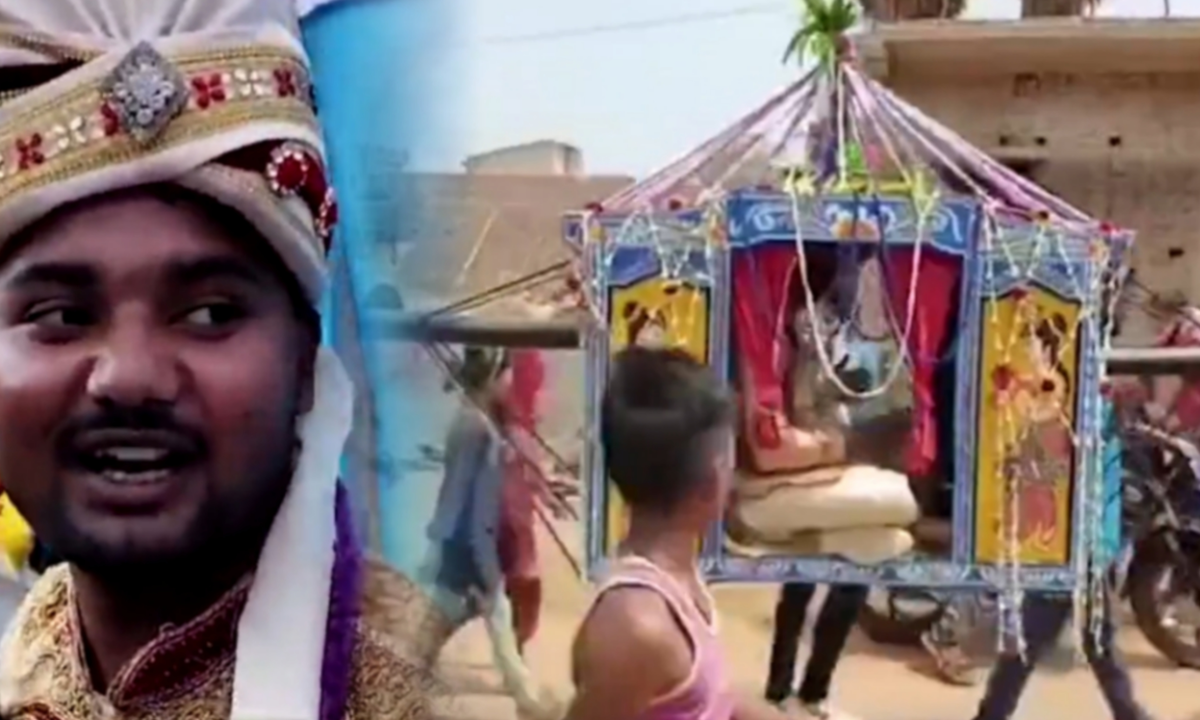 Groom in palki, Palki, Medinipur, Ibrahim Khan, wedding, occasion, chandrakona