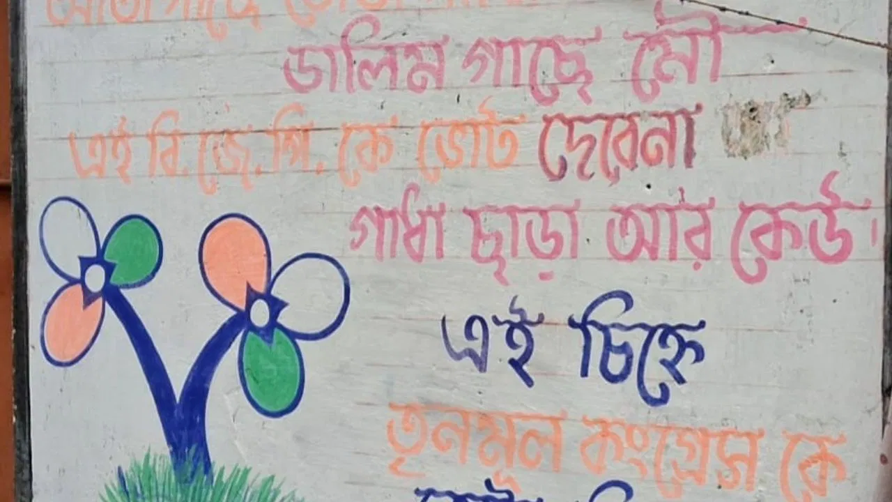 Wall Writing of TMC, wall writing, TMC, controversy, voters, Opposition, insult, 2024 Lok Sabha Election,