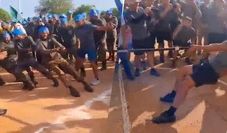 Tug of war between India and China, rug of war. Indian Jawans, Chinese army, win, video, viral, Sudan