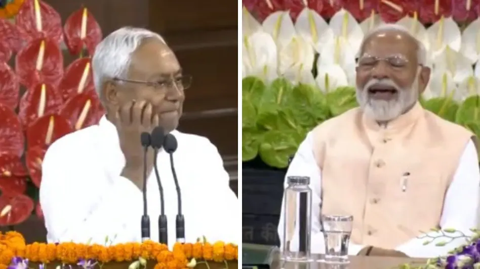 Nitish Kumar touched Modi feet and accepted him as a Prime Minister, Narendra Modi, Nitish Kumar, touched fet, NDA Meeting, Prime Minister, accepted