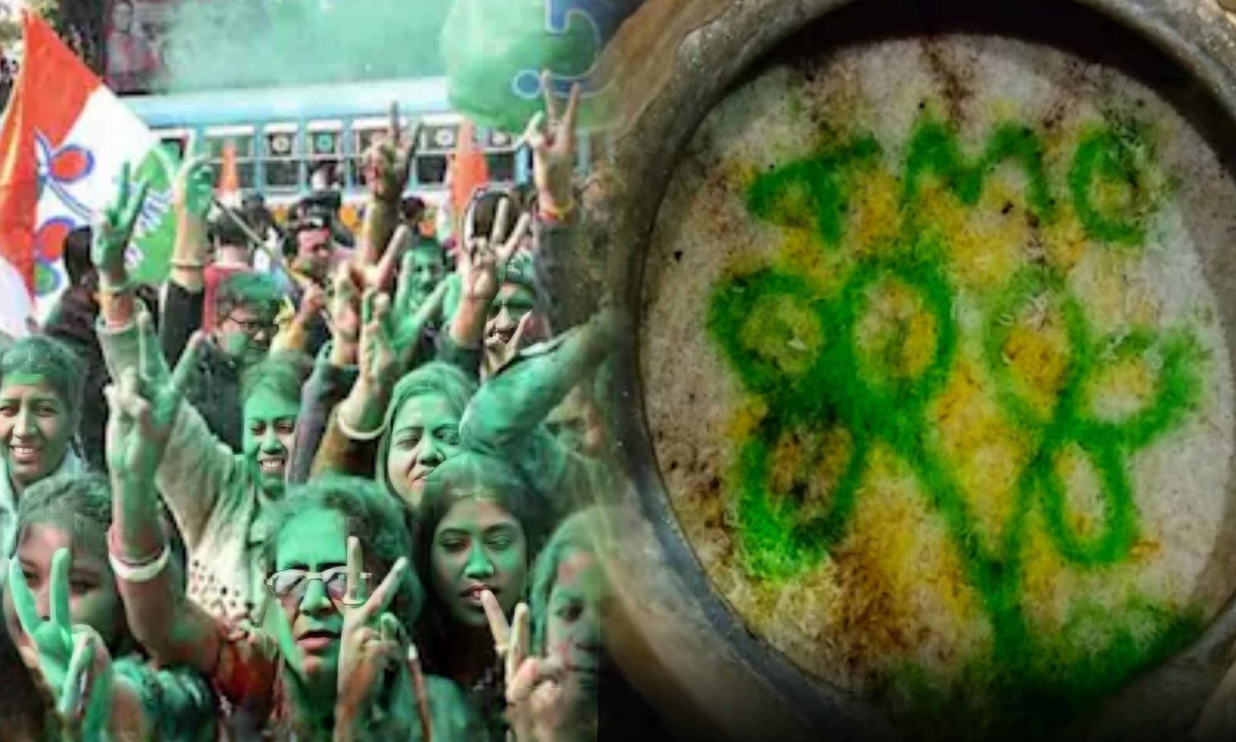 TMC Symbol on Biryani Pot, Biriyani, barrackpore, TMC, BJP, Arjun Singh, Partha Bhowmik, বিরিয়ানি, ব্যারাকপুর, লোকসভা কেন্দ্র, তৃণমূল, বিজেপি