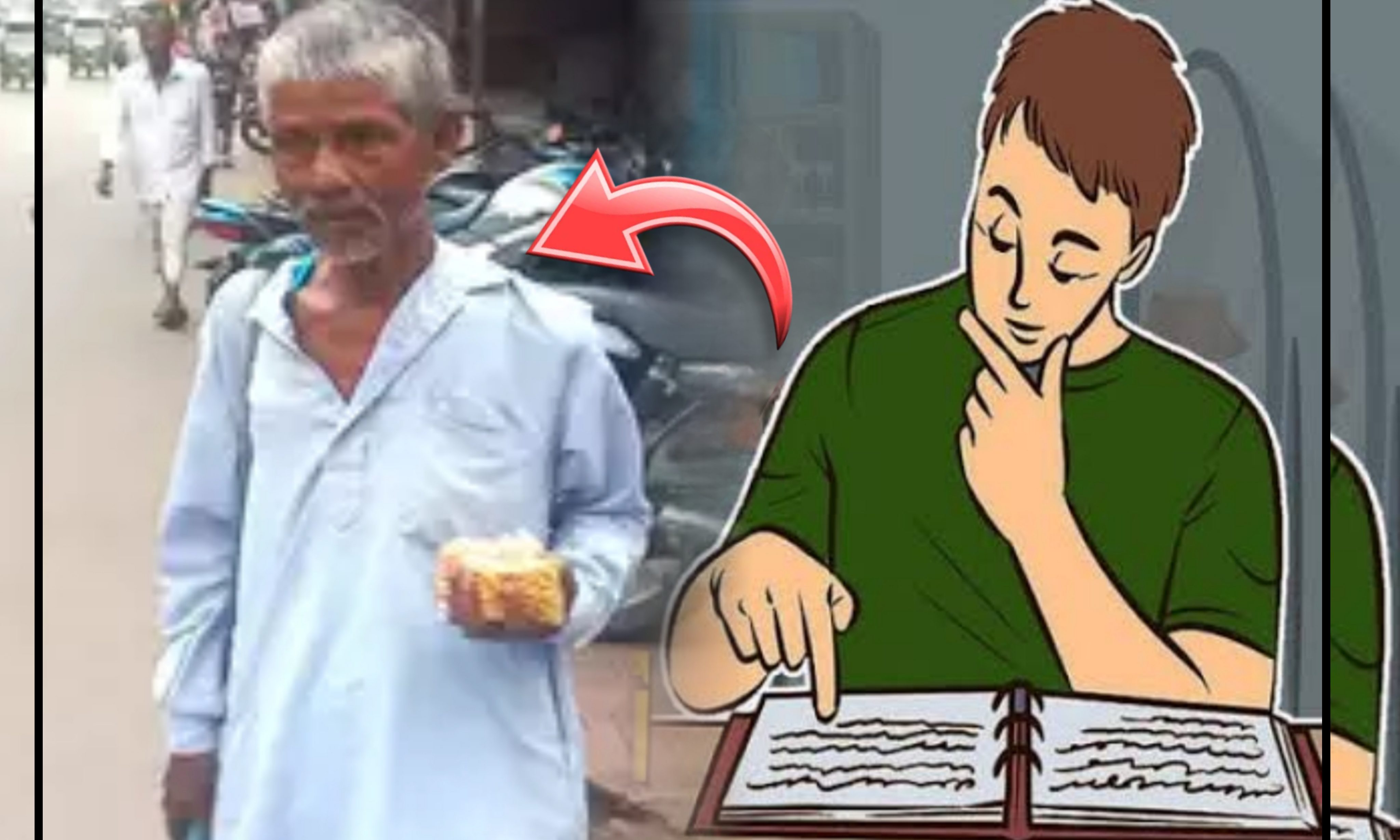 Old man selling badam for his grandchildrens education