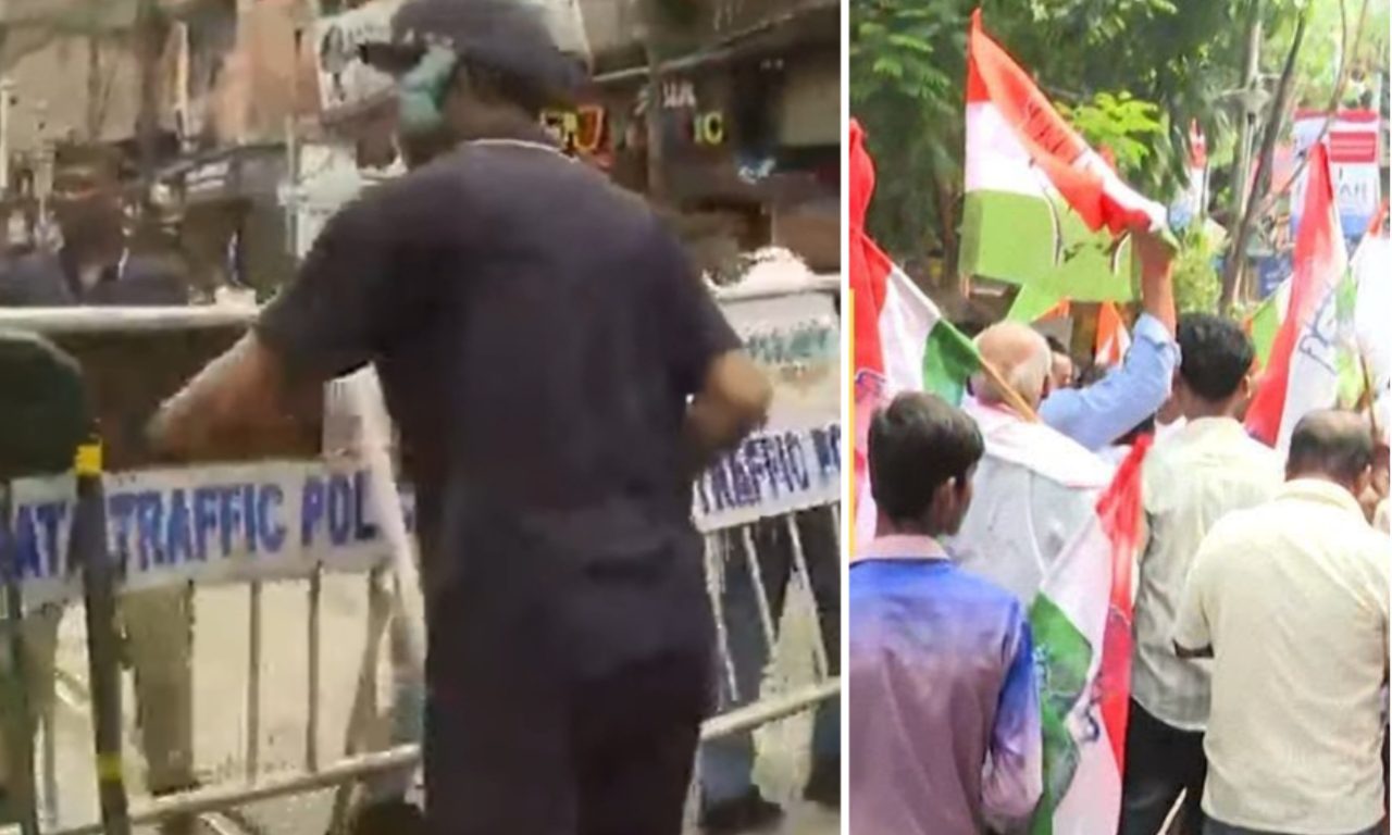 Congress, Rally, R G Kar case, Police, stopped, Lalbazar, detained
