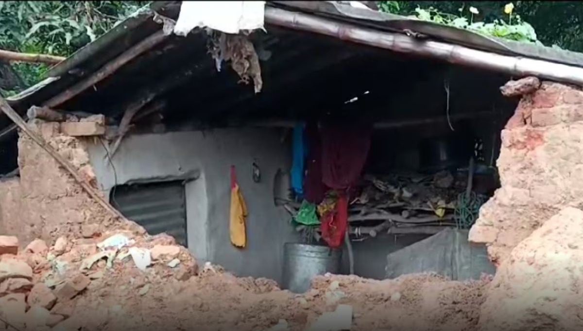 Wall of Mud House Collapsed