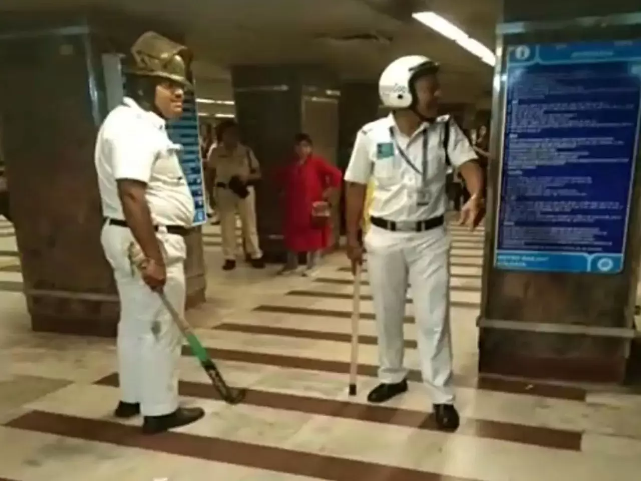 police, beat, hockey stick, protester, beat, viral video
