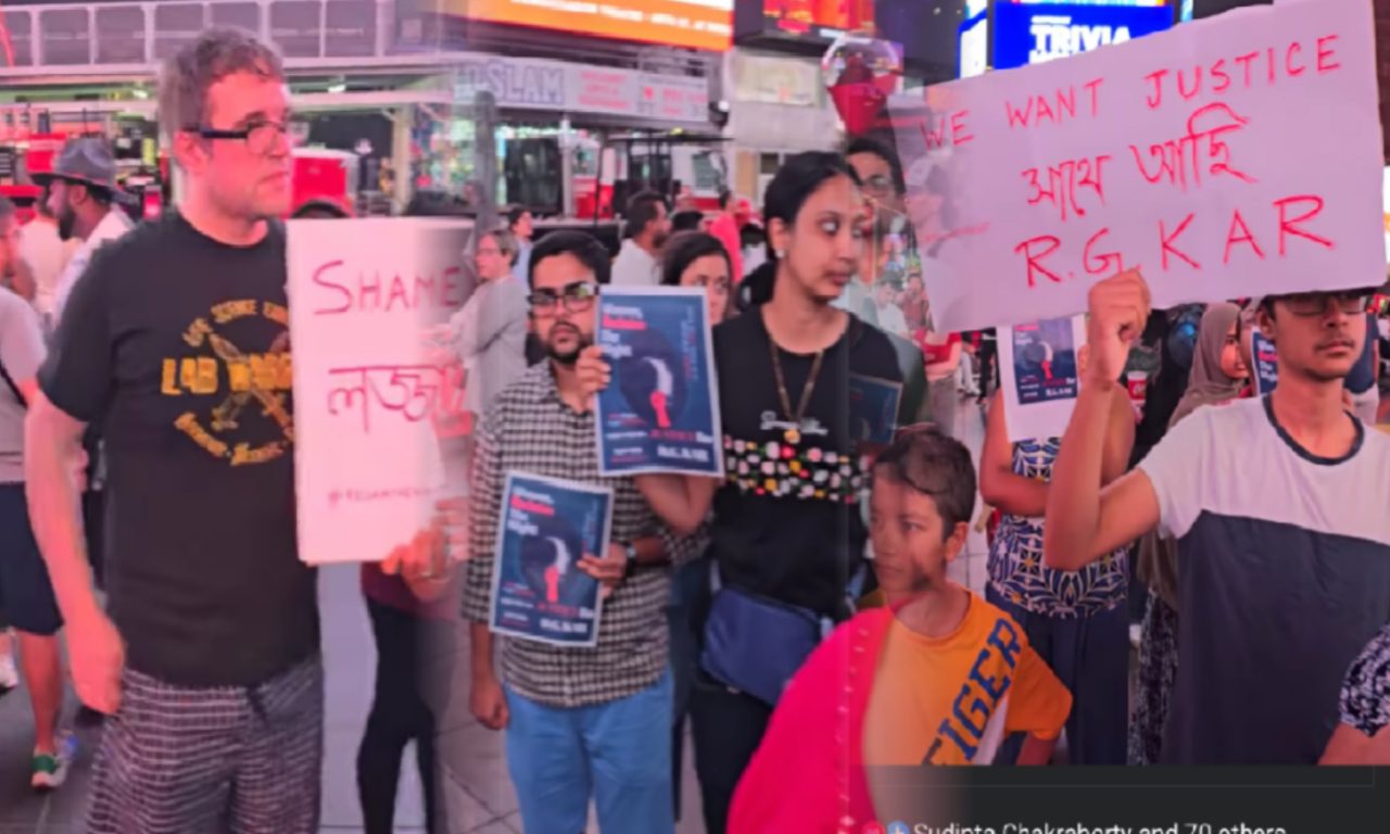 protest in times square