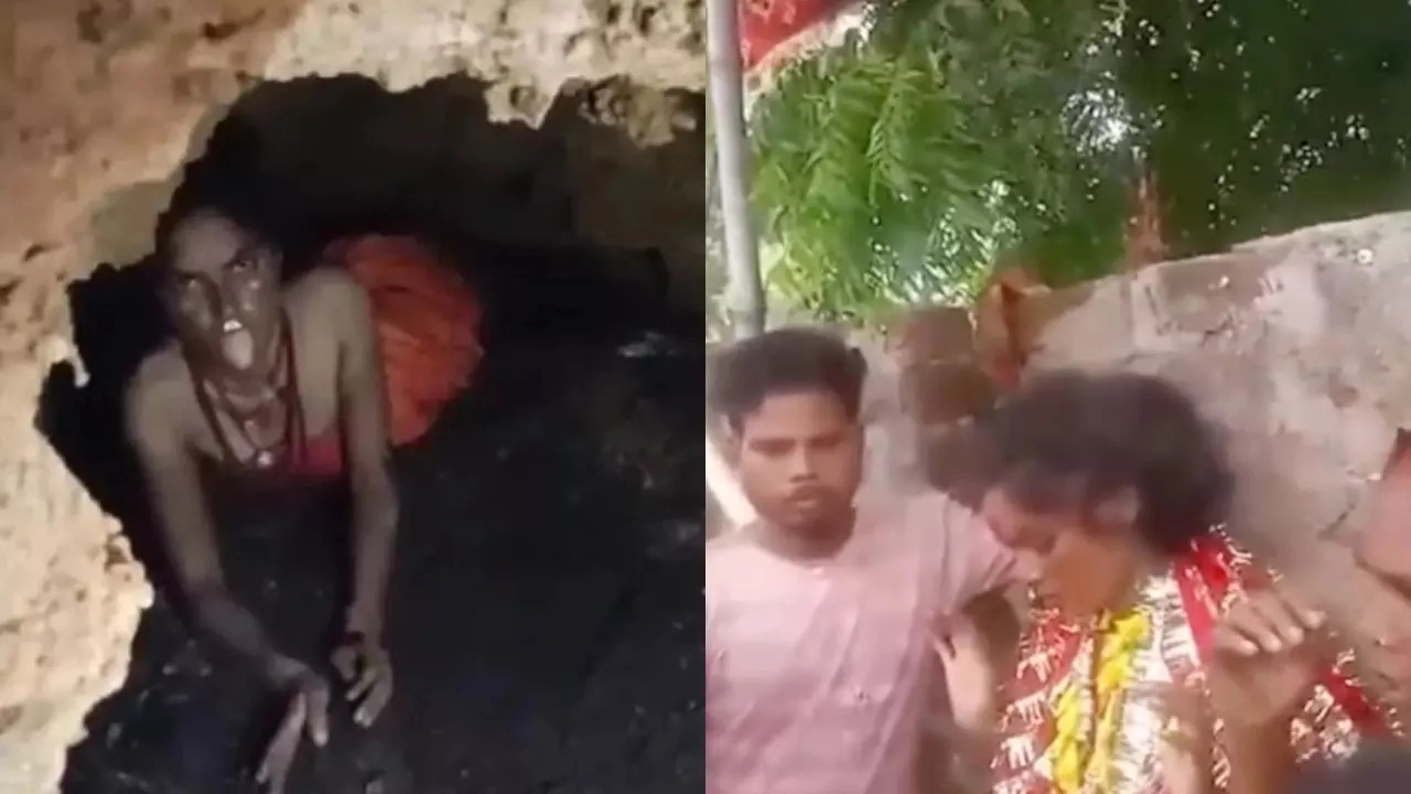 woman, missing, came back, pretend to be snake, viral video, Jharkhand