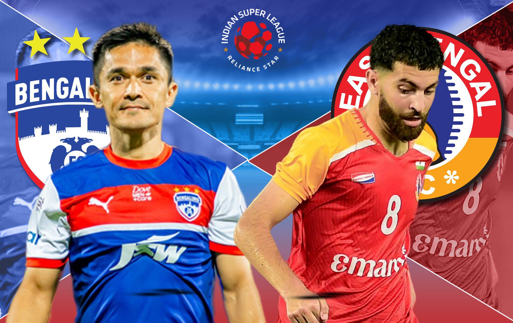 ইস্টবেঙ্গল বেঙ্গালুরু এফসি সুনীল ছেত্রী ভারতীয় ফুটবল আইএসএল, ISL,indian football, East Bengal, Bengaluru Fc