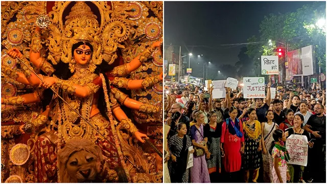 অন্যরকম পুজো! মহালয়ার ভোরে ফের রাস্তা দখল, জমায়েতের ডাক উঠছে সোশ্যাল মিডিয়ায়! Durga Puja Bill, We Want Justice, stamp, durga puja club, protest, R G Kar Case,