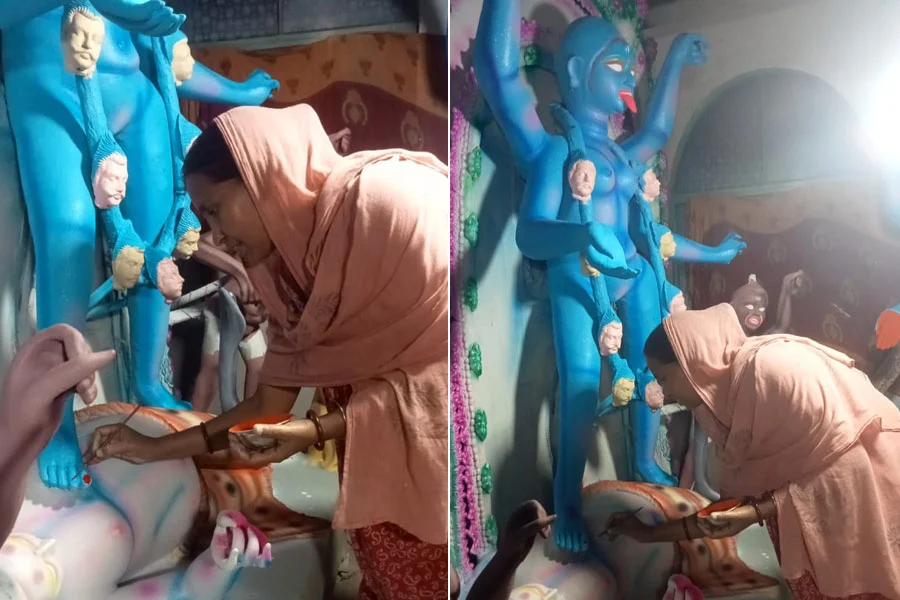 Medinipur, potter artist, Kali Idol, Muslim Women, Kali puja