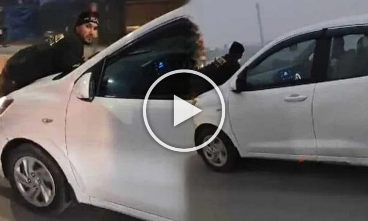 husband jumped on bonnet, husband catch wife with lover, UP viral video