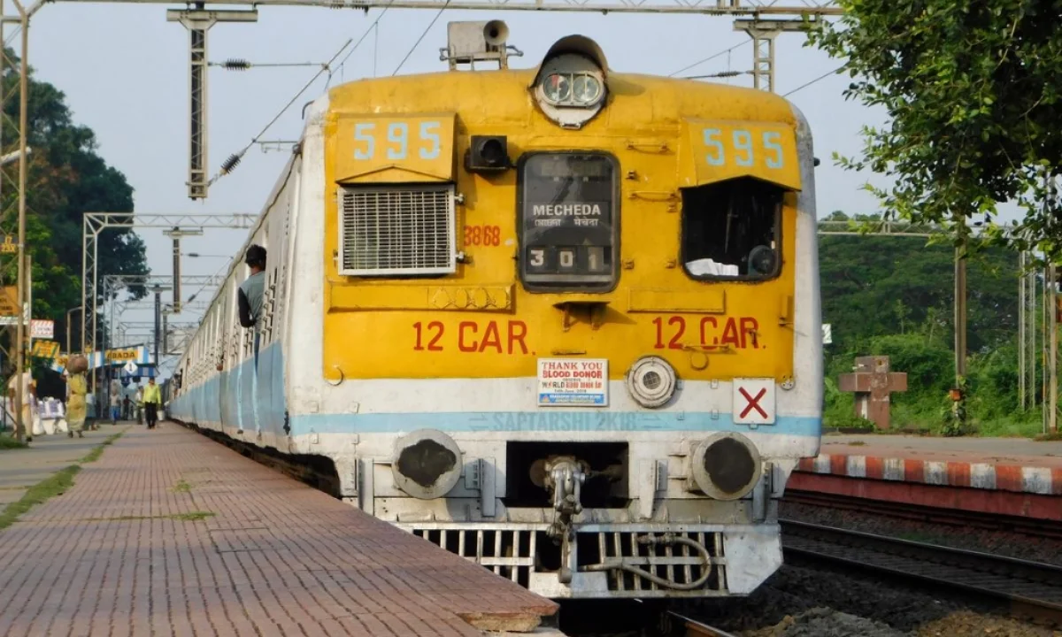 A speeding train hit a bike rider in Ramnagar East Medinipur