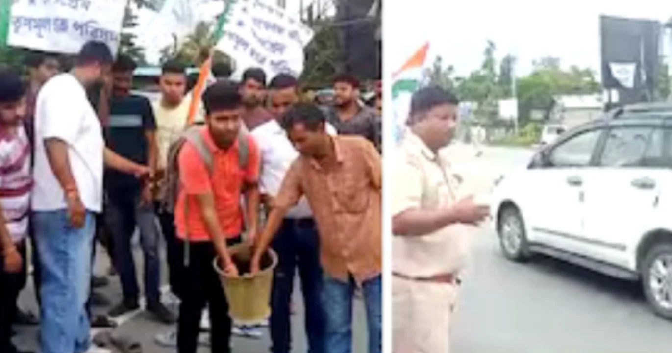 suvendu car attacked during protest in cooch behar today