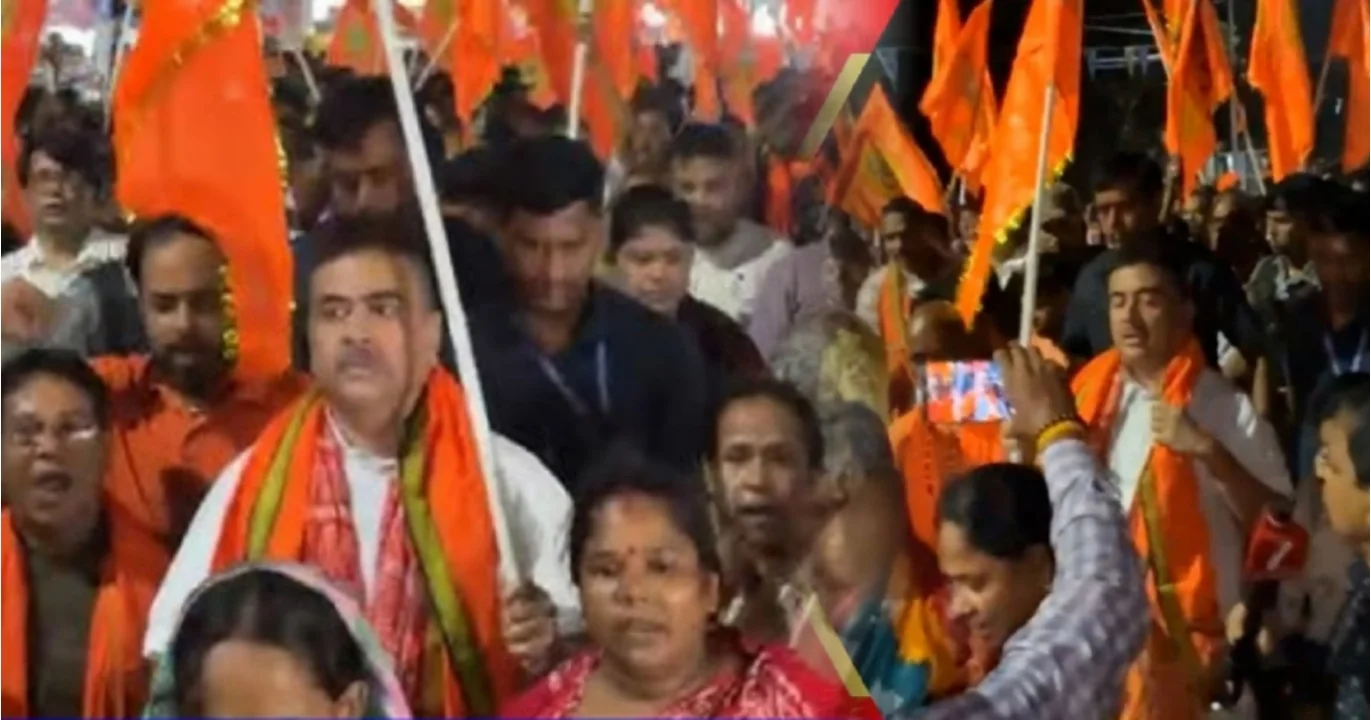 suvendu leads hindu unity rally with saints in digha