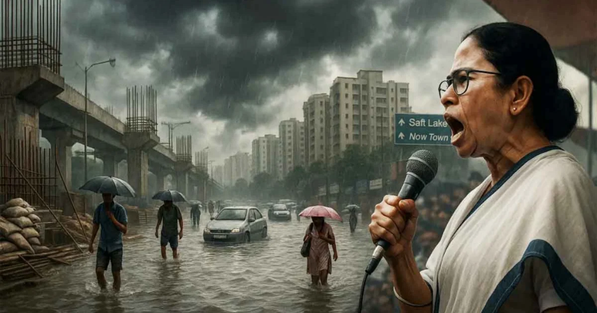 mamata banerjee blames metro system for Kolkata floods