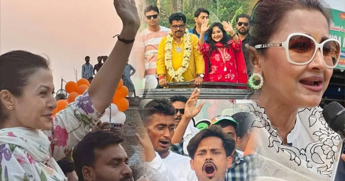 Bengal election 2026, Tollywood actresses campaign, Rachna Banerjee, Soumitrisha Kundu, Ushasi Chakraborty, Koel Mallick, Anjana Basu, political campaign India, celebrity campaigners, Bengal politics, পশ্চিমবঙ্গ নির্বাচন ২০২৬, টলিউড অভিনেত্রী প্রচার, রচনা বন্দ্যোপাধ্যায়, সৌমিতৃষা কুণ্ডু, ঊষসী চক্রবর্তী, কোয়েল মল্লিক, অঞ্জনা বসু, নির্বাচনী প্রচার, বাংলা রাজনীতি, তারকা প্রচার