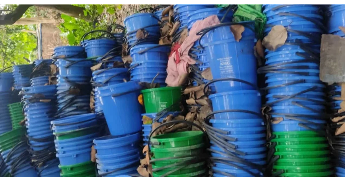 Kolkata Municipal Buckets Recovered in Behala