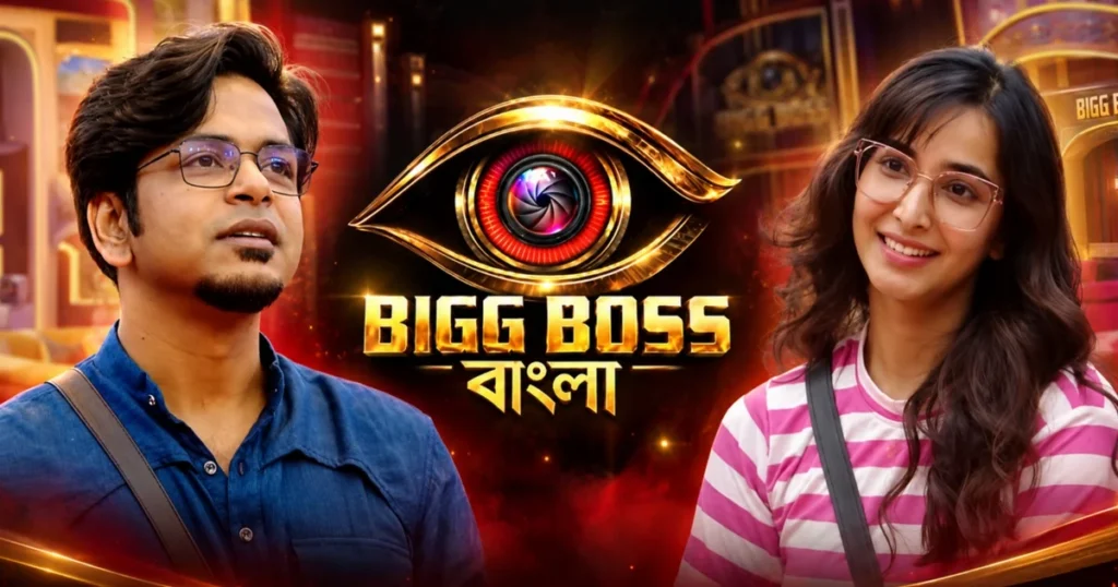 Bigg Boss Bangla, Srijla Guha, Durnibar Saha, Jhilam Gupta, Niranjan Mondal, Jeetu Kamal, Bigg Boss Bangla 2026, Bengali Reality Show, বিগ বস বাংলা, সৃজলা গুহ, দুর্নিবার সাহা, ঝিলম গুপ্ত, নিরঞ্জন মণ্ডল, জীতু কামাল, বিগ বস বাংলা ২০২৬, বাংলা রিয়েলিটি শো