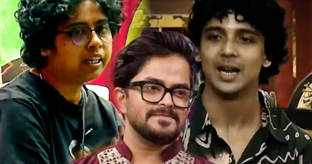 Bigg Boss Bangla, Sayak, Sayak Bigg Boss Bangla, Sonamoni Saha, Srijla Guha, Bharat Kaul, Bigg Boss Bangla Eviction, Bigg Boss Bengali News, বিগ বস বাংলা, সায়ক, সায়ক বিগ বস বাংলা, সোনামণি সাহা, সৃজলা গুহ, ভরত কল, বিগ বস বাংলা থেকে বিদায়, বিগ বস বাংলার খবর